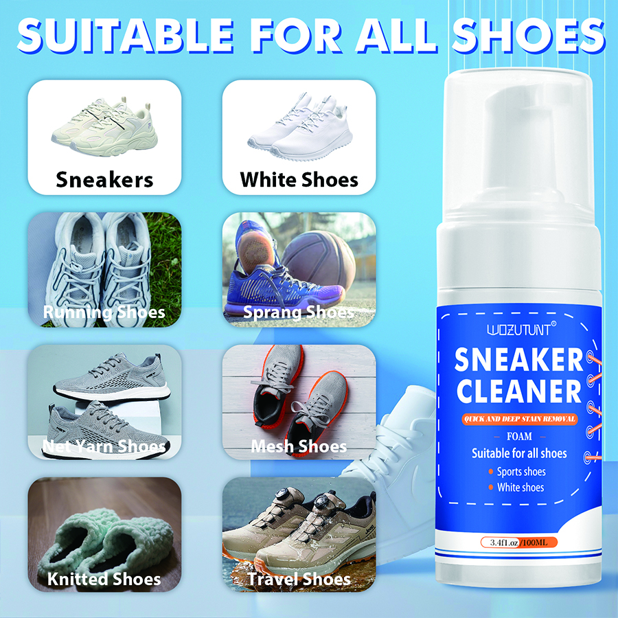 Sneaker Care Whitener - Footwear Cleaner Sneaker Foam Mousse Stain