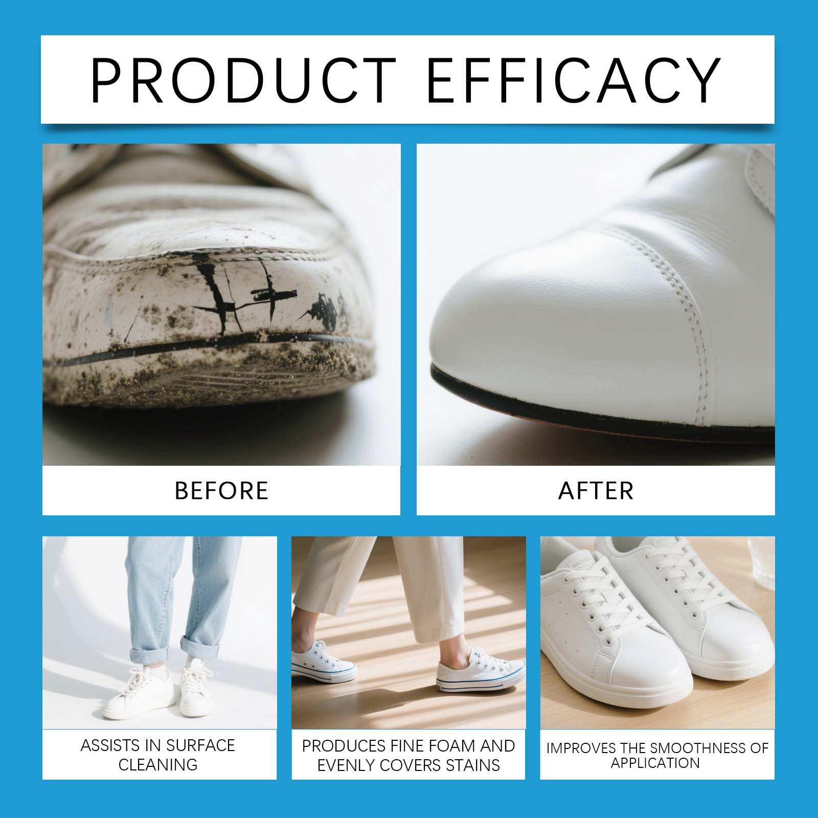 White Shoe Cleaner Cream Water - Sneaker Care Whitener avis et prix