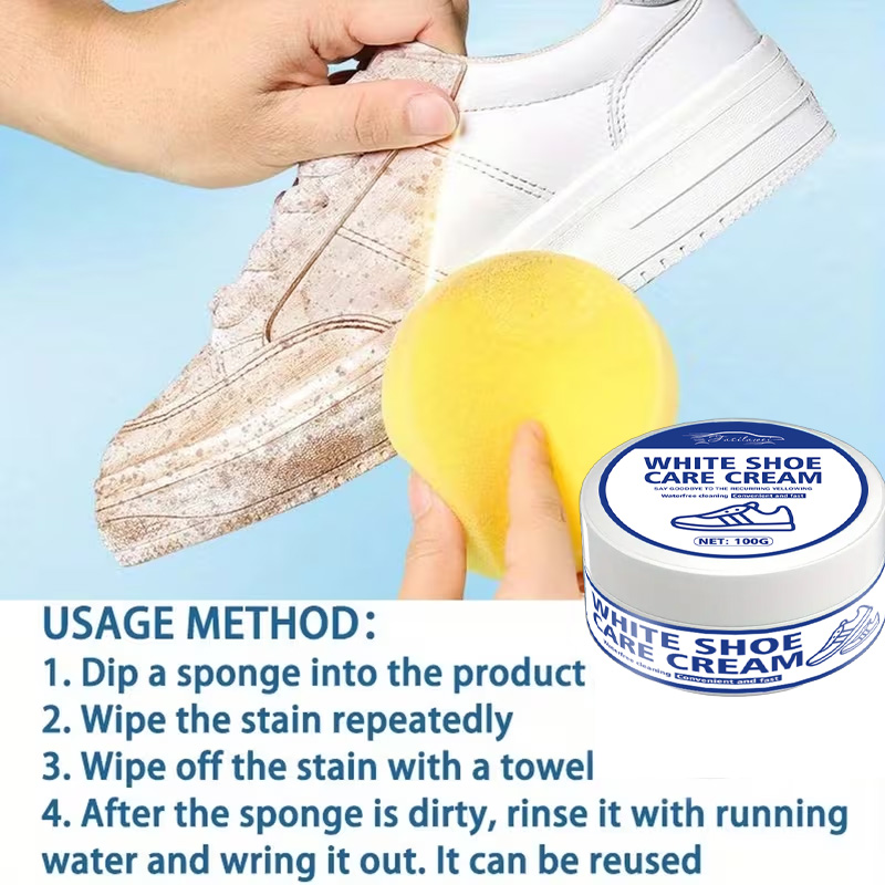 White Sneaker Care Cream with  - Sneaker Care Whitener avis et prix