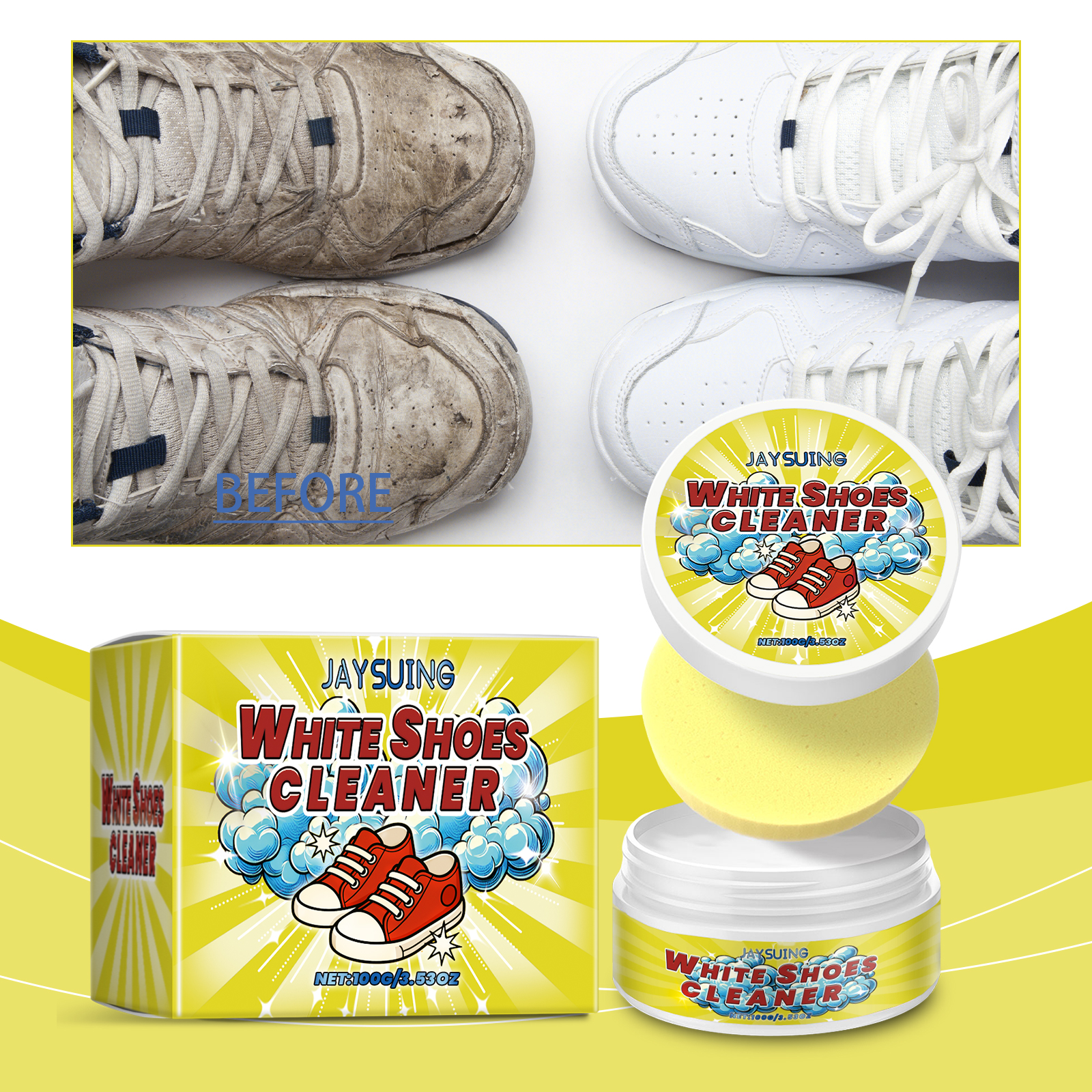 White Shoes Cleaning Cream Sta - Sneaker Care Whitener avis et prix