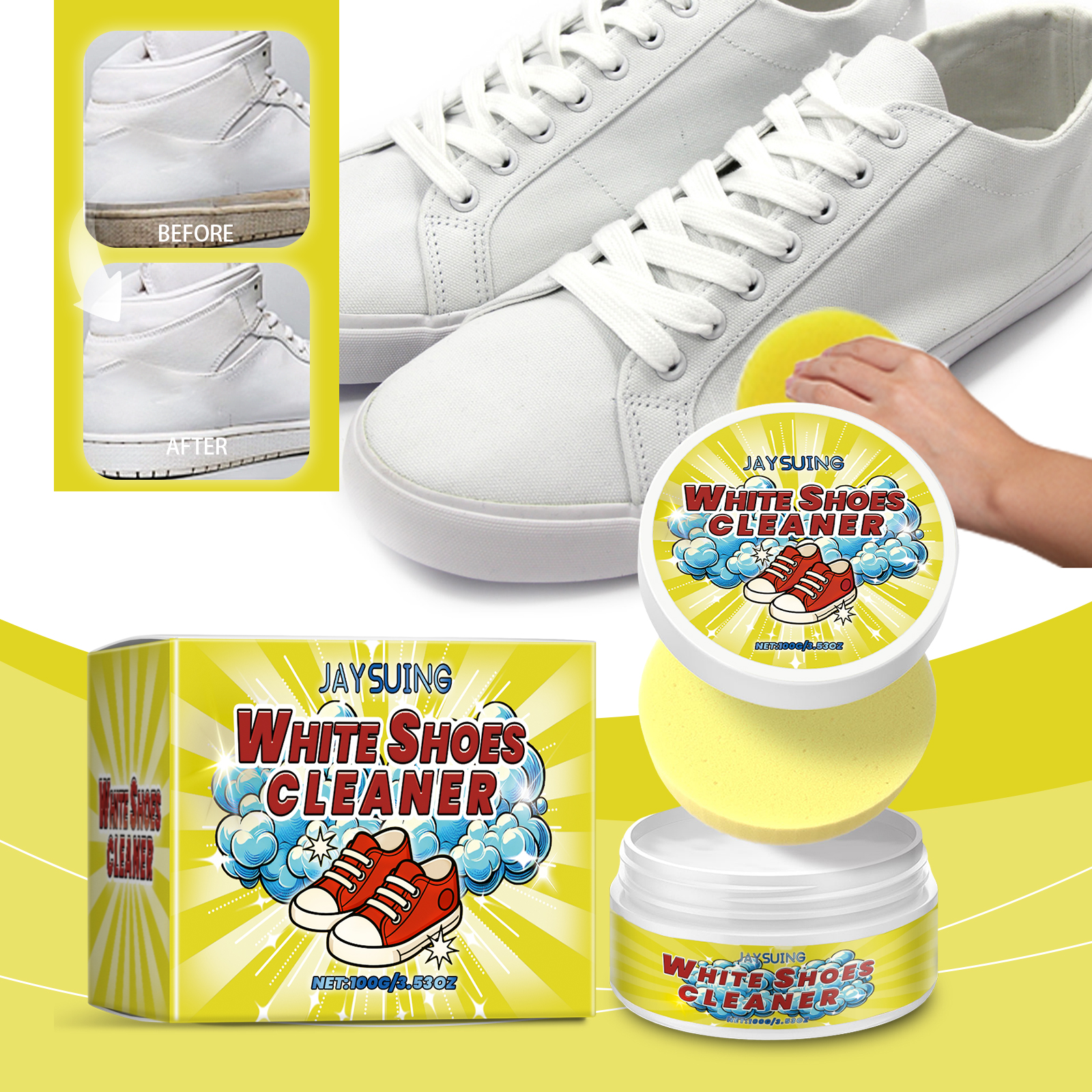 White Shoes Cleaning Cream Sta - Sneaker Care Whitener avis et prix