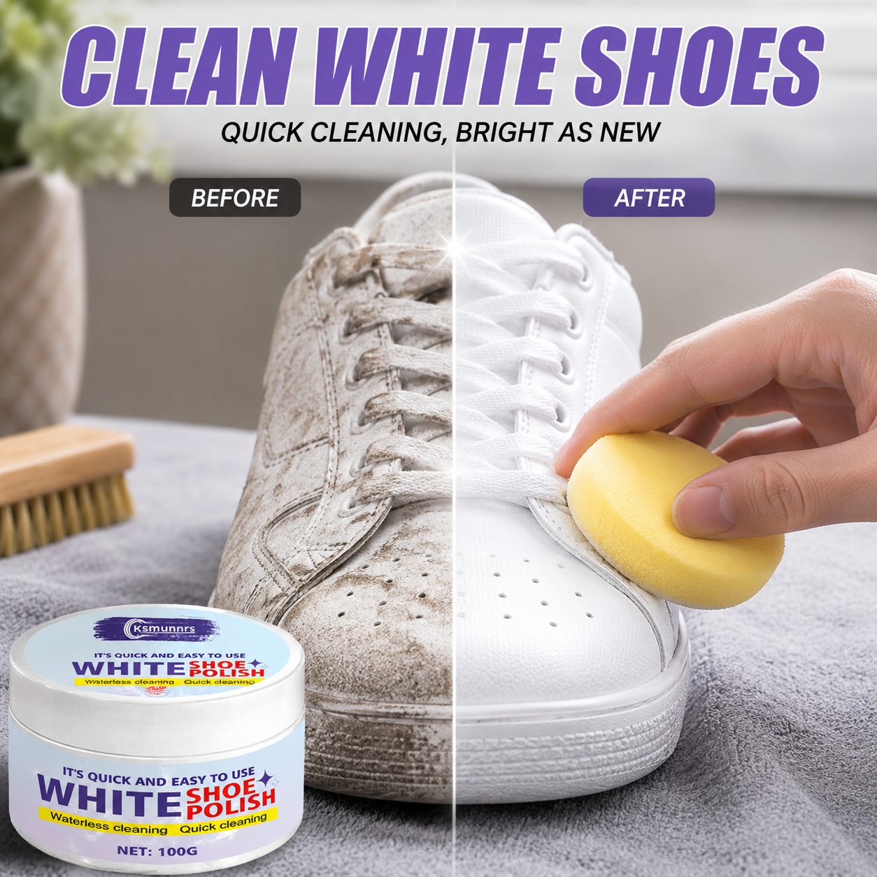 White Shoe Care Cream, Polishi - Sneaker Care Whitener avis et prix
