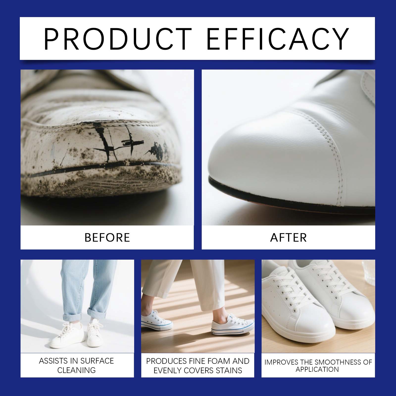 White Shoe Cleaner Foam Sneake - Sneaker Care Whitener avis et prix